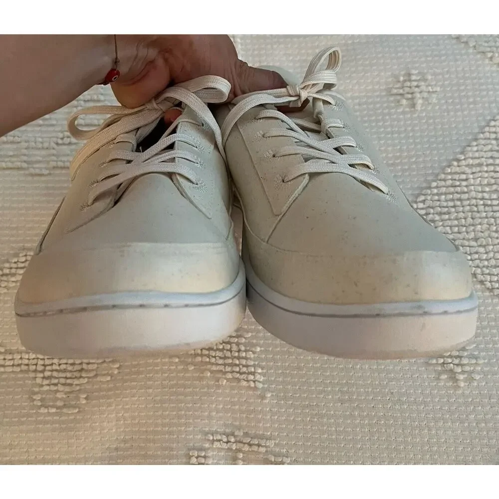 Allbirds plant-based leather pushes sneakers, Size 13, cream color, outdoor